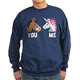 CafePress You VS Me Einhorn Emoji Sweatshirt Gr. XL, navy
