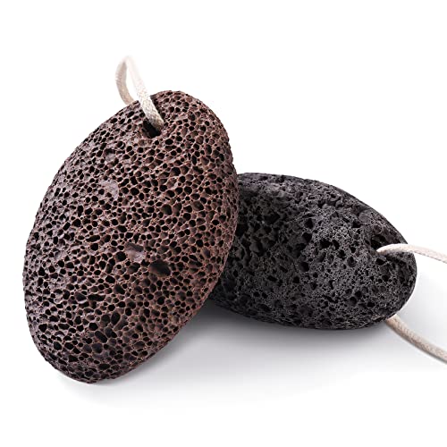 Bimsstein für Füße und Hände, 2 Stück, Fußschrubber Stein zum Entfernen abgestorbener und harter Haut, natürliche Lava-Bimssteinfeile und Hornhautentferner für Hautpeeling Cover