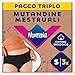 Nuvenia Intimawear, Mutandine Mestruali in cotone biologico, Lavabili e riutilizzabili per Giorno e Notte, Flusso Moderato-Abbondante, Colore Nero, Taglia S, 3 confezioni immagine