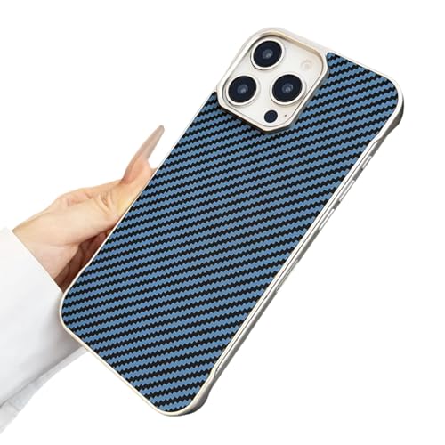 Coque en fibre de carbone iPhone 16 antichoc de luxe bleu marine