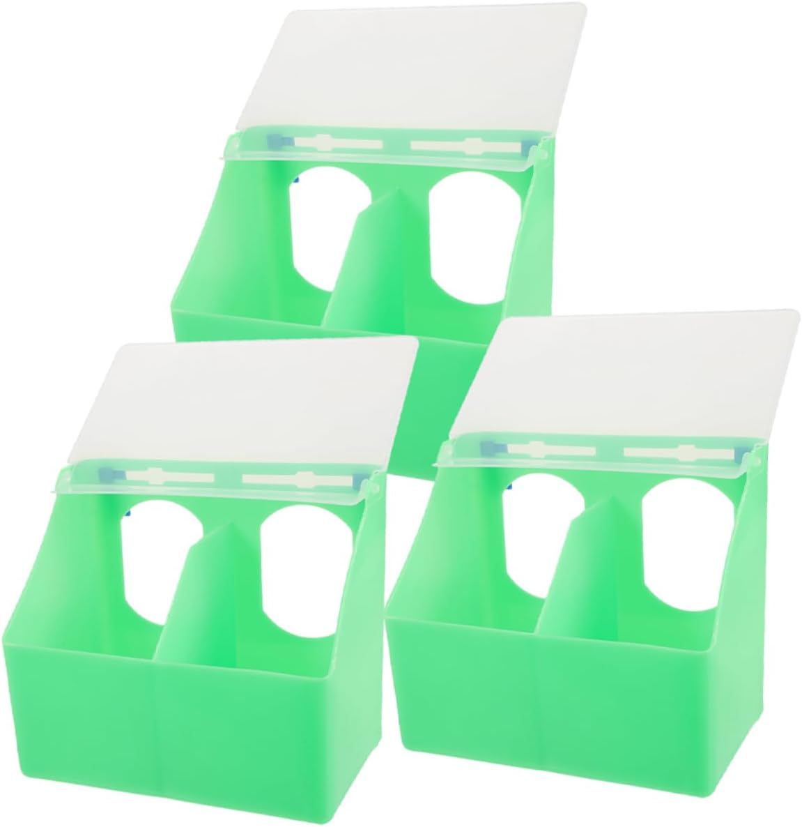 3pcs Multi-Functional Hanging Bird Feeder Box Lid Parrot Vegetable Storage Adjustable Food Dispenser for Parakeet and Cockatiel Cage Accessories
