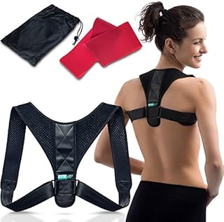 Body Wellness Posture Corrector for Women & Men – Back Brace for Posture Correction – Adjustable and Comfortable Clavicle Brace – Posture Fixer + Resistance Band + Detachable Pads