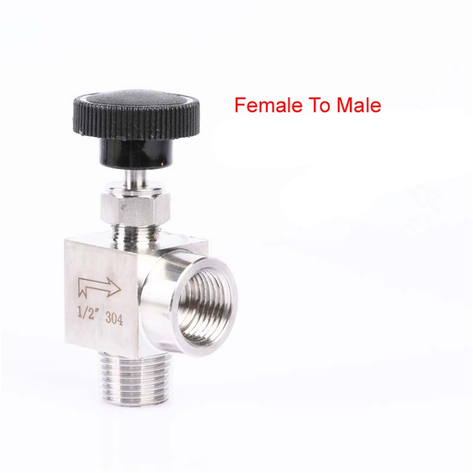 1/8" 1/4" 3/8" 1/2" Kolanko męskie żeńskie 90 stopni Kolanko zaworu iglicowego ze stali nierdzewnej 304 Kontrola przepływu wody, gazu, oleju(3/8"Male)
