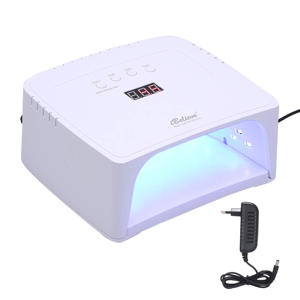 Pepisky 48/60W UV LED Nail Lamp Nail Dryer with 4 Timer Setting Automatic Sensor LCD Display