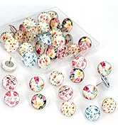 30 Pcs Cherry Blossom Push Pins - Resin Floral Thumb Tacks For Bulletin Boards