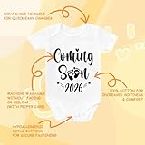 Laicaii Baby Announcement Bodysuit with Coming Soon 2026" Print, Pregnancy Announcement Ideas for Family Reveal, Newborn Baby Gifts Unisex Cotton Onesie, White Babys Grow for 0-3 Months Infant Wear - Image 6