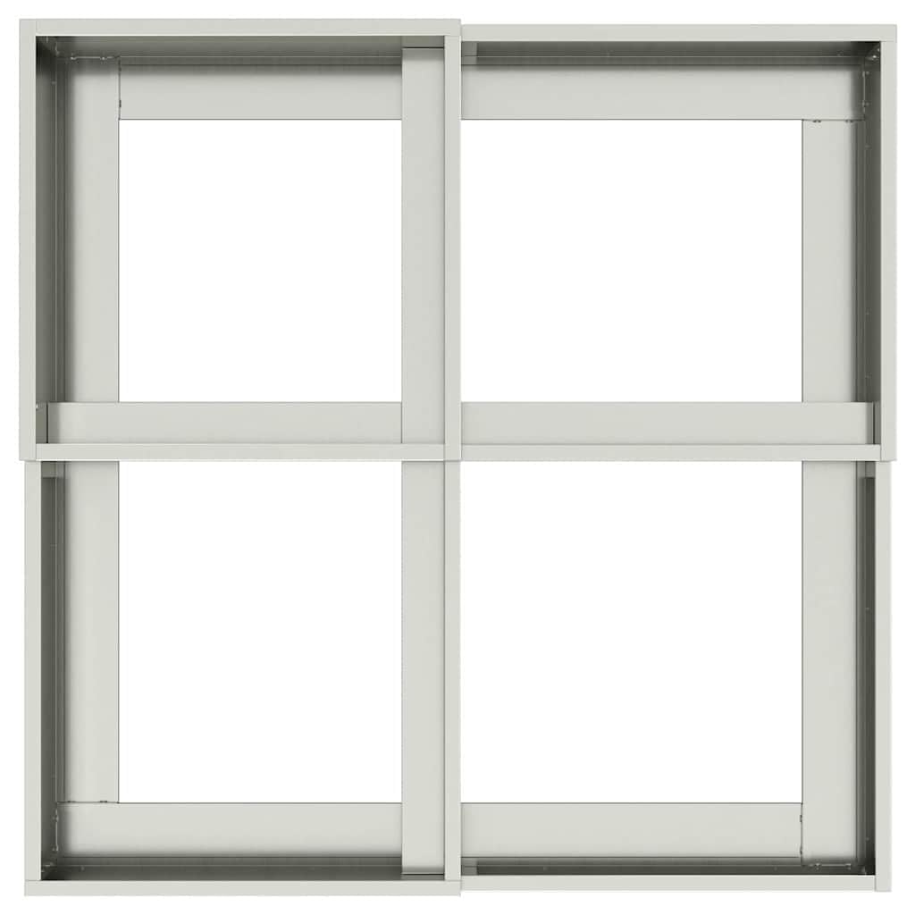Pflanzkübel Silber 80 x 80 x 48 cm aus verzinktem Stahl, Moderne Form, robuster Blumentopf groß für Garten, Terrasse und Balkon