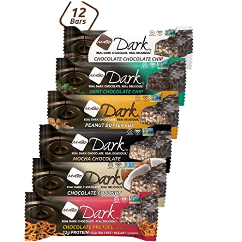 NuGo Dark Variety Includes 6 Delicious Flavors: Chocolate Pretzel with Sea Salt, Mint Chocolate Chip, Chocolate Chocolate Chip, Peanut Butter Cup, Chocolate Coconut, Mocha Chocolate (12 Pack)