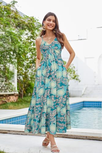 Image of GRACE KARIN Womens Summer Floral Maxi Dresses 2026 Long Flowy Boho Dress Beach Vacation Sundresses Casual Clothes with Pocket