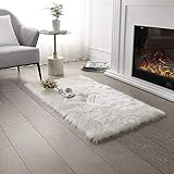 HETOOSHI Falso Piel de Carnero Vellón Alfombra，Piel de Imitación excelente Piel sintética de Calidad Alfombra de Lana ，Adecuado para salón Dormitorio baño sofá Silla cojín