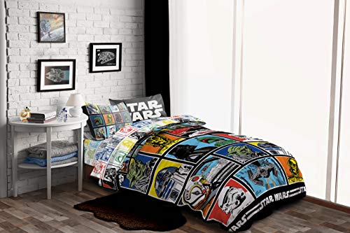 Image of Star Wars Full Size Comforter Set 5 Piece Soft Bedding for Boys, Multi | Darth Vader, Bed in a Bag, Comforter Sheets Pillowcases, Official Product, Soft Microfiber, Machine Washable, Boys Gift