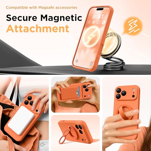 Image of GolbinBox Magnetic for iPhone 17 Pro Case, Silicone Cover, Starry Orange