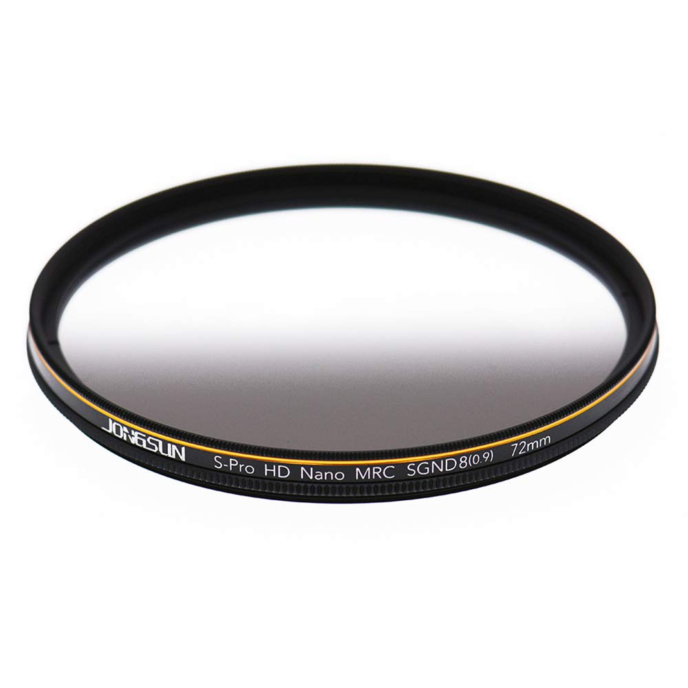 JONGSUN ND Filter 72mm, Filtro Densidad Neutra Gris Graduado, Multi-revestido 18-Capas, Vidrio óptico Schott B270, CSGND8 (0,9) 3-Stop
