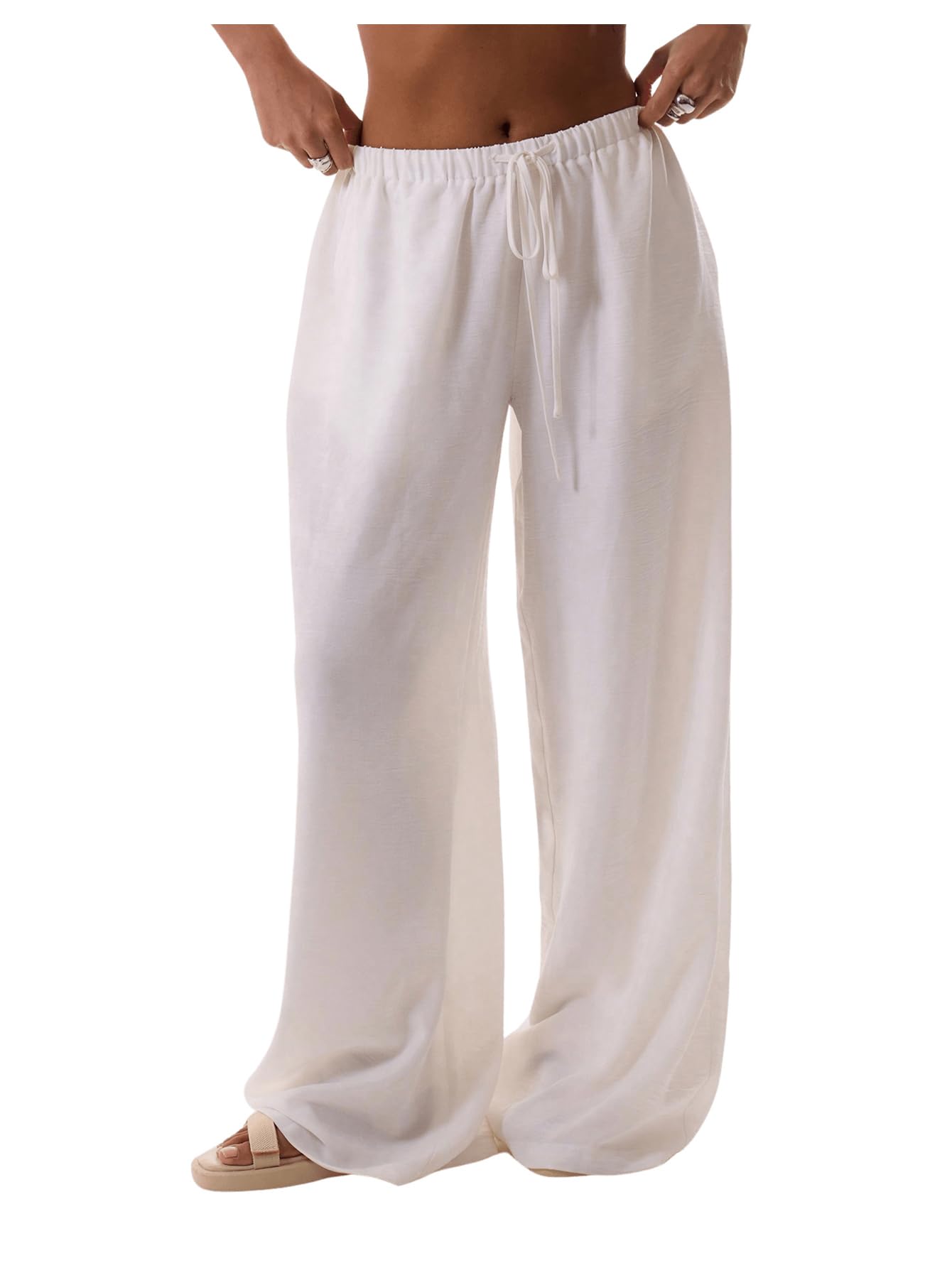 SHENHE Womens Beach Cover Up Pants Wide Leg Loose Swim Bathing Suit Coverups Palazzo Pants