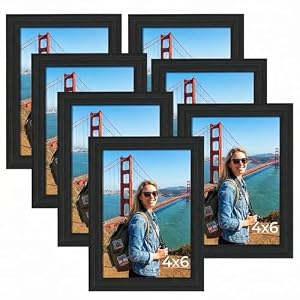 Giftgarden 4×6 Picture Frame Black 7 Pack 4 by 6 Photo Frames Set for Wall or Tabletop Display