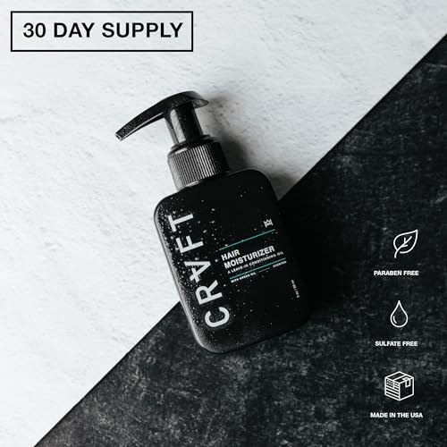 CRVFT Daily Leave in Conditioner For Men [OIL] | 30 Day Supply | Men's Hair Moisturizer | Hair Oil For Men | For Dry/Damaged Hair | Scented | (3oz) AM
