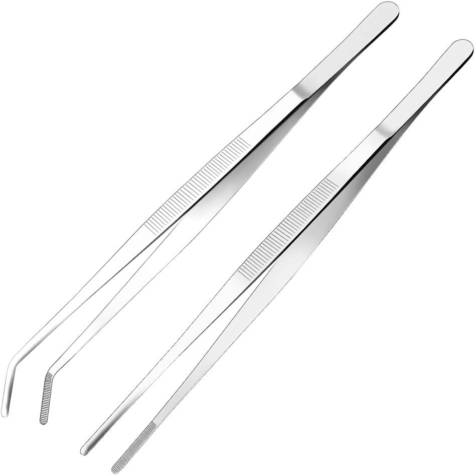 Cyimi Kitchen Tweezers Stainless Steel 12 Inch Long Tweezers Tongs