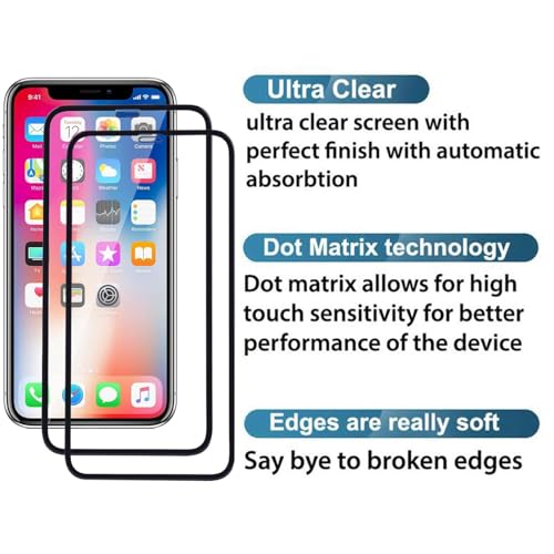 Image of Tempered Glass Screen Protector for iPhone 11 Pro /iPhone X /iPhone XS (5.8 Inch) | Pack of 2 | 9H Hardness | Edge-to-Edge Full Coverage | Anti-Scratch | HD Clear Bubble-Free
