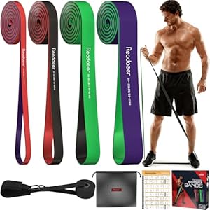 Pull Up Bands, Resistance Bands, Pull Up Assistance Bands Set for Men & Women, Exercise Bands for Working Out, Body Stretching, Physical Therapy, Muscle Training at Home, Gym