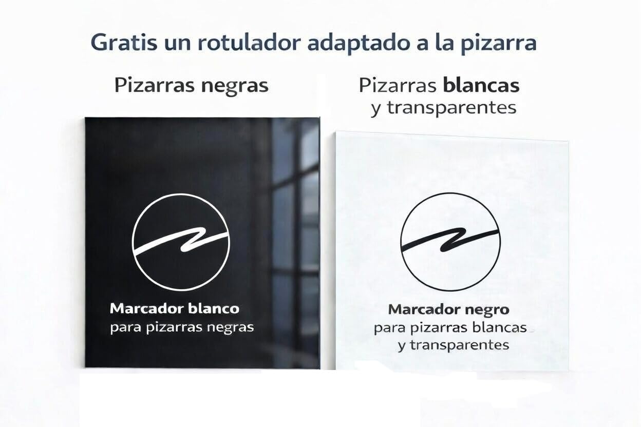 CRISTALIUM Pizarra Negra Magnética de Vidrio Templado | Pizarra Negra para Oficina y Casa | Incluye Accesorios y Kit de Montaje - 120x120 cm