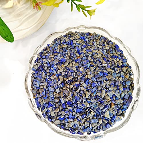 Image of Healing Crystal Chips for Vastu Natural Lapis Lazuli Chips Stone 50 Gm Lapis Lazuli Crystal Stone Chips Dust Raw Rough Stone for Reiki Healing Meditation