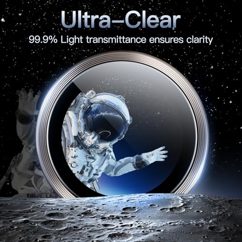 Image of JETech Camera Lens Protector for Samsung Galaxy S25 Ultra 5G, 9H Tempered Glass Metal Individual Ring Cover, Easy Installation Tray, HD Clear, 1 Set (Titanium Gray)