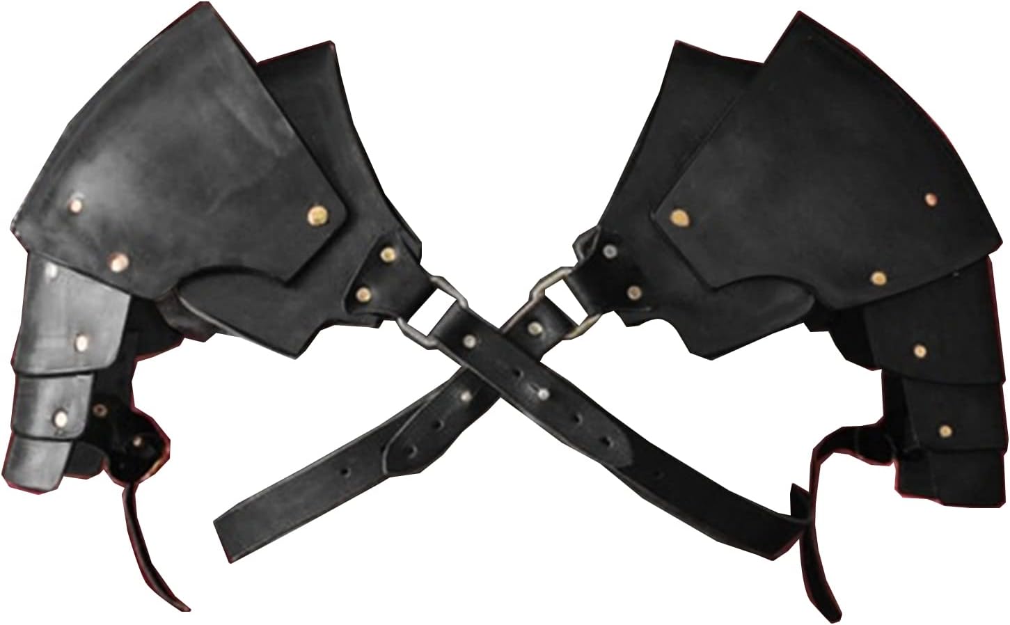 Resnan Medieval Vintage Multi-Layer Leather Studded Shoulder Pads Stage Performance Props Armor for Halloween Cosplay