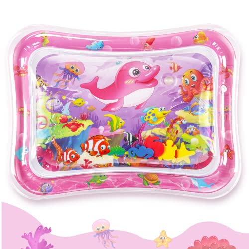 Image of Hitituto Inflatable Tummy Time Mat Premium Baby Water Play Mat Fun Activity Center for Baby's Stimulation Growth and Sensory Development Ideal Infants Toddlers Baby Girls Toys for 3 6 9 12 24 Months
