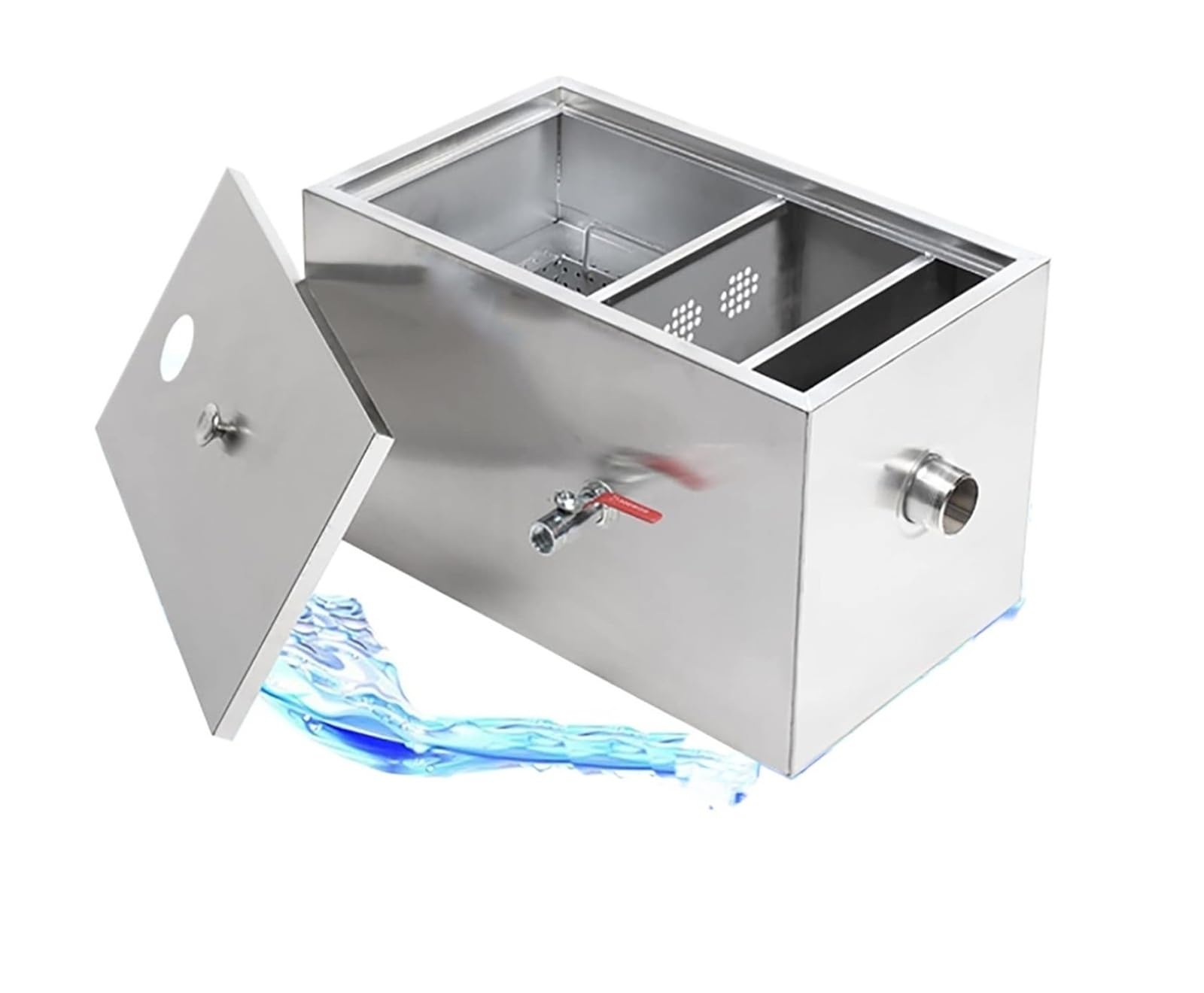 Zbieracz tłuszczu ze stali nierdzewnej | Kuchnia komercyjna o wielu rozmiarach: Separator wody i oleju(1 water intake)