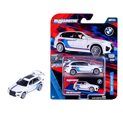 Majorette Deluxe BMW X5M Competition - samochód kolekcjonerski z metalu z wolnym biegiem, zawieszeniem i otwieranymi częściami, gumowe opony, łącznie z pudełkiem kolekcjonerskim, dla kolekcjonerów i
