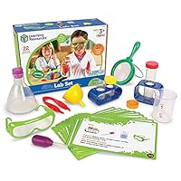 Learning Resources LSP2784-UK Primary Science Set, Hands on Lab Kit for Kids, Easy Follow Activities, Beakers, Magnifying Glass, Funnel, Pipette, 22 Pieces, Multicoloured