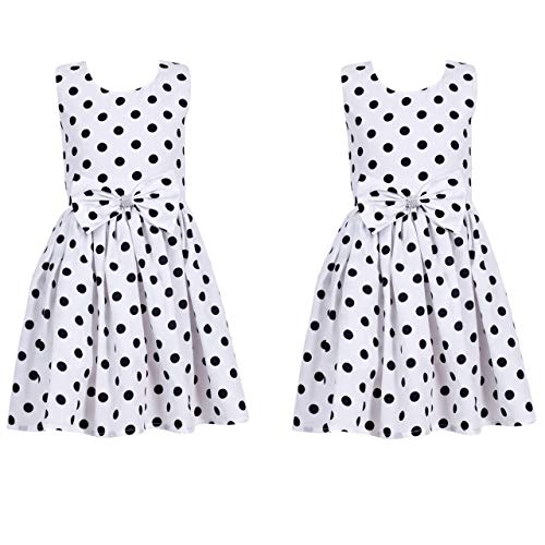 Image of Girl's Casual Frock (S-29-White-White-6-7Y White 6 Years-7 Years)