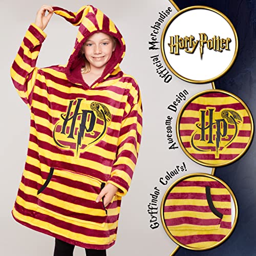 Harry Potter Oversized Hoodie Blanket for Girls Boys, Gifts for Kids Red - Image 4