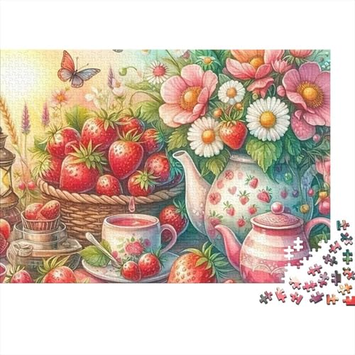 Rompecabezas de flores y bayas de 1000 piezas en papel ecológico para decorar paredes