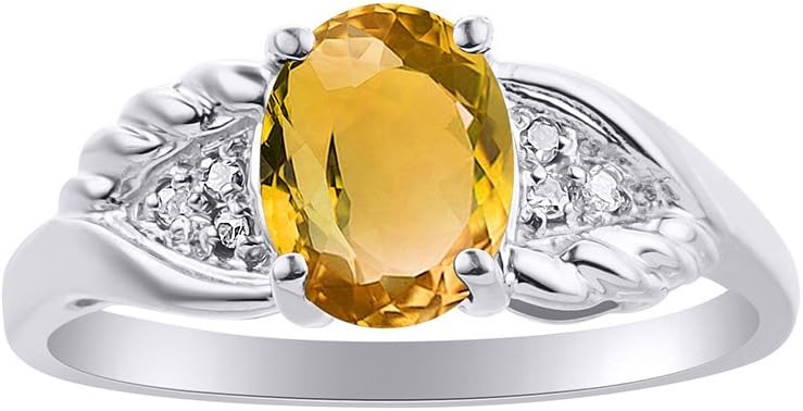 Rylos Rings For Women's 14K Gold - Gemstone & Diamond Birthstone Rings Color Stone Gemstone Jewelry For Women