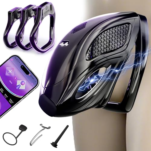 Seckoe BDSM Peniskäfig mit Estim Chastity Cage Männer Keuschheitsgürtel für Herren Cock Cage mit App-Steuerung 10 Modi Elektrostimulation Anti-Escape Design Penis Plug für erotische Kontrolle