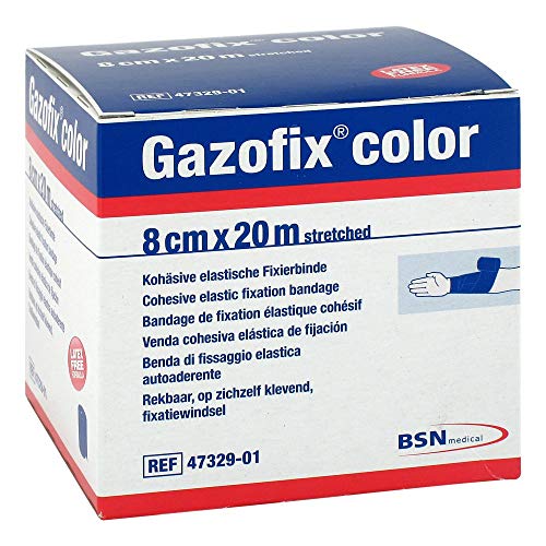 Bande de fixation cohésive GAZOFIX Color bleue 8 cm x 20 m