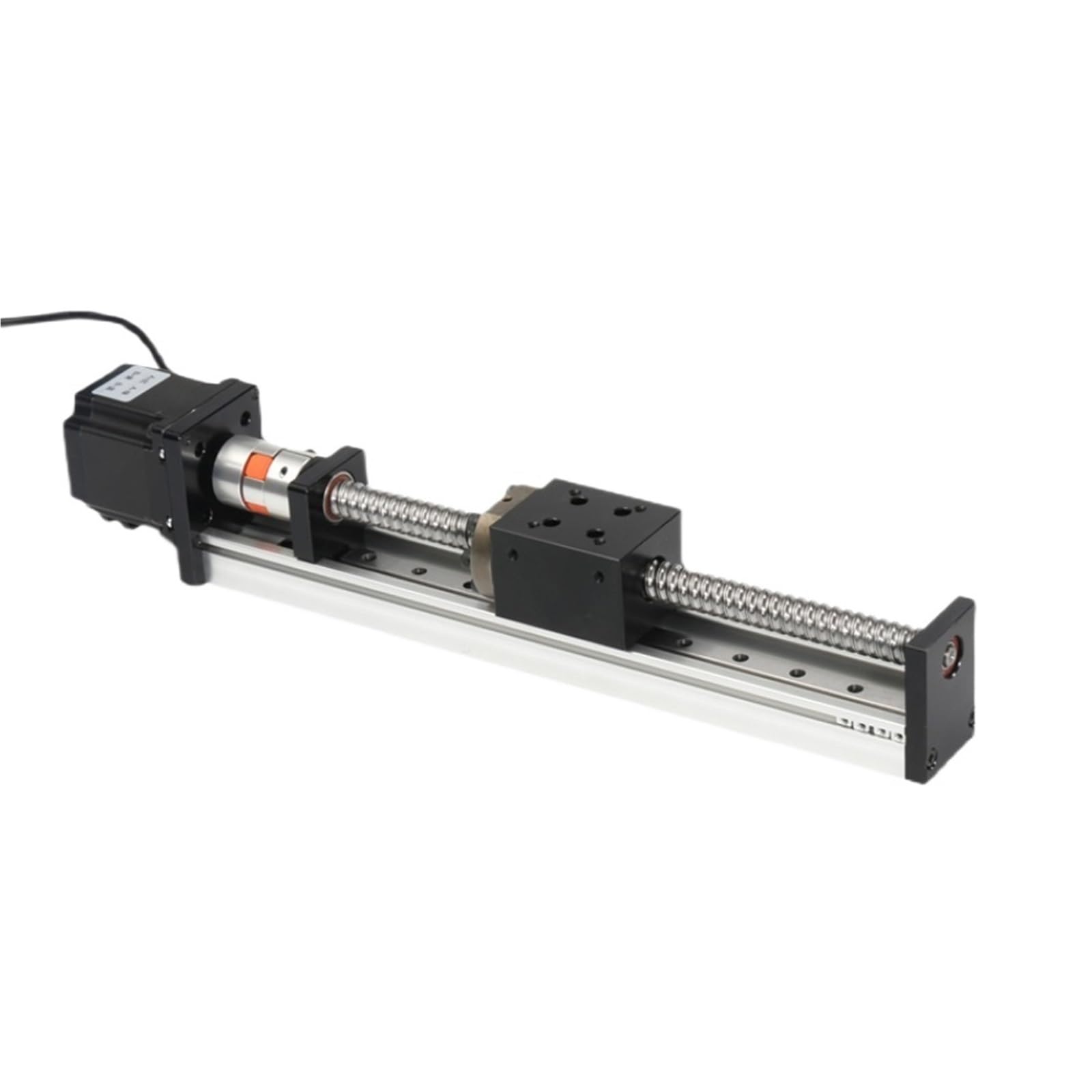 Dual Optical Axis Manual Sliding Table Rail Guide SFU1605 Precision Linear Guide Shaft Actuator Module Position Slide Table Rail Motion with 57 Stepper Motor(100mm Stroke)