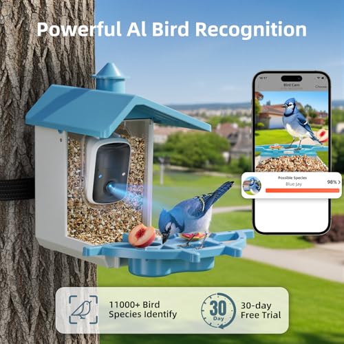 Smart Bird Feeder Camera Solar Powered