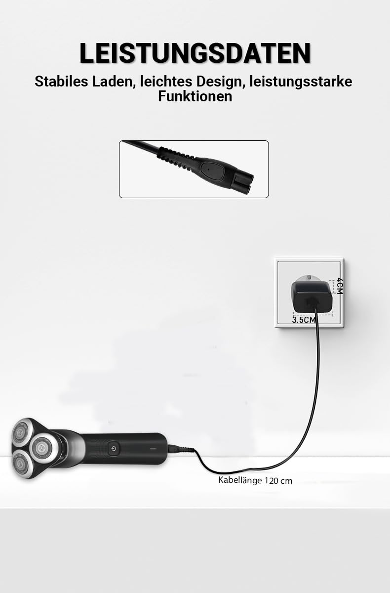 Caricabatterie compatibile con Philips Shaver Series 5000 1000 3000 rasoio S1134 S1141 S1142 S3143 S3144 S3145 X5004 X5006 S5880 S5884 S5885(sostituisce CP1785 8/01 / CP0909/01 HQ87)