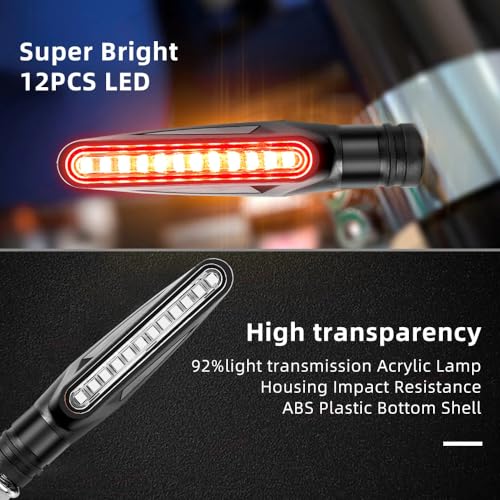 Clignotant pour moto arrière LED 12V étanche IP68 dynamique flexible - 4