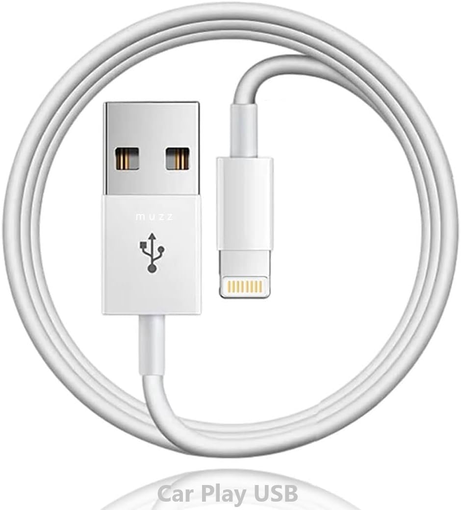 Compatible Car Play Cable Cord for Iphone 14 13 12 11 Pro Max, Mini SE 2nd, XR XS X 8 7 6 Plus iPad/iPad Air 2/Mini/Air Pods 1 2nd, air Pods Headphone Charger, USB Charging Old Lightnin'g Wire (1mtr)