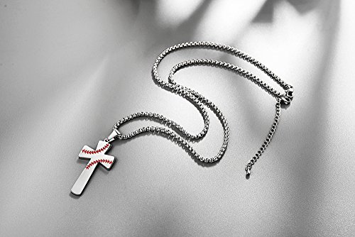 Baseball Cross Necklace Bracelets I CAN DO All Things Strength Bible Verse Stainless Steel Pendant Jewelry Gifts for Kids Boys Son Men2