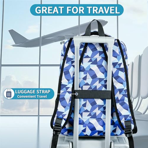 Image of Della Gao Laptop Backpack with Pencil Case, 15.6 inch Travel Backpack for Women, Water Resistant Computer Back Pack for Travel, Business, Work (S-Blue-Pencil Case)