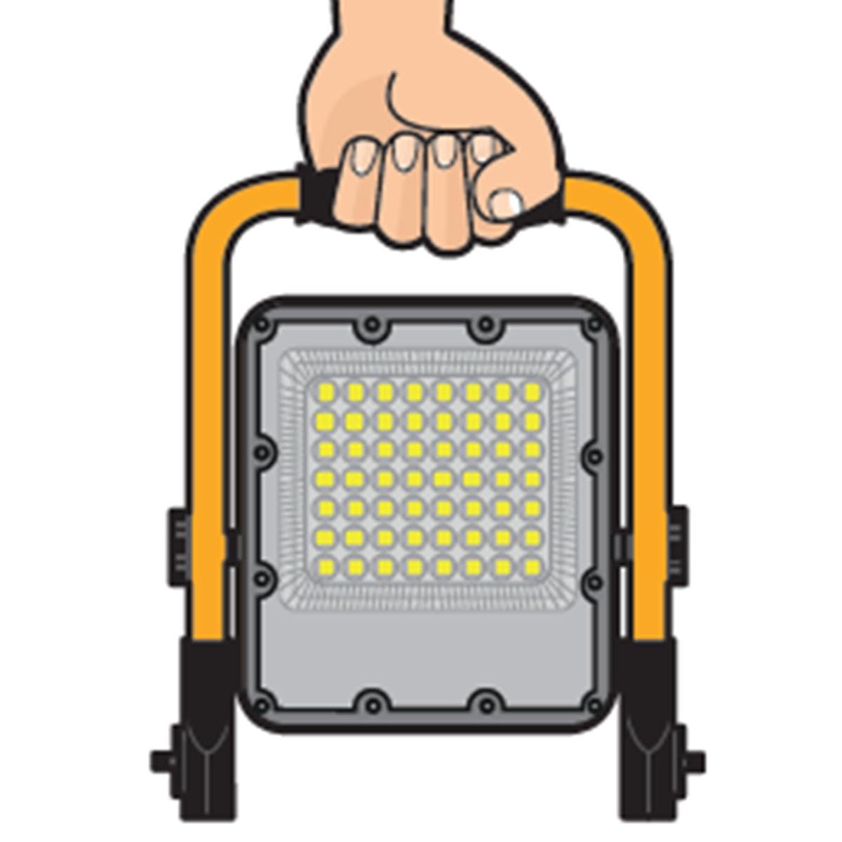 ASLO Foco LED para construcción, iluminación USB, 50 W, 6000 lúmenes, lámpara de trabajo, portátil, de iones de litio, 21700 mAh, para taller, construcción, garaje