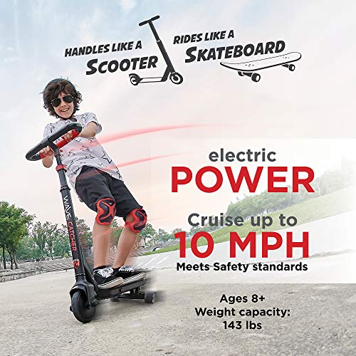 Rollplay 24V Wave Catcher Electric Scooter Toy - for Boys & Girls Ages 8 & Up - Battery Operated Kid's Power Performance Toy - Black, Red/Black - Thumbnail 2