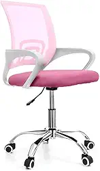 Cadeira de Escritório Secretária Base Cromada com Rodinha Fortt Lisboa Rosa - CSF02-R