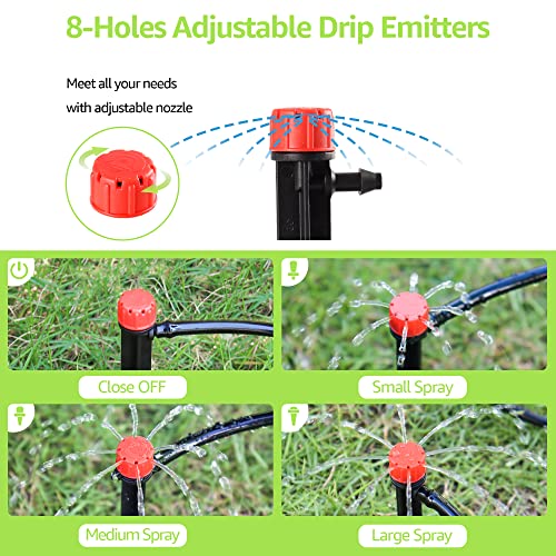 Bonviee-1065FT-Drip-Irrigation-Kit-Garden-Watering-System-with-12-Port-Irrigation-Manifold-12-inch-Irrigation-Tube-and-14-inch-Blank-Distribution-Tubing-Bed-Patio-Lawn