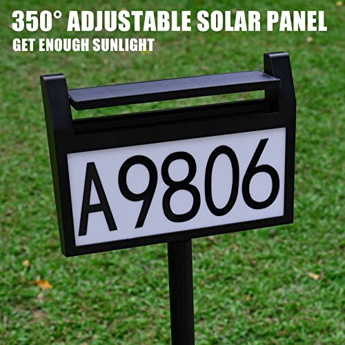 Soportpara Solar House Number Sign For Outside, Waterproof Solar Address Sign For Yard, Solar Address Number Sign For House, Solar Address Light Sign With 350° Adjustable Solar Panel, 3 Lighting Modes #TOP6