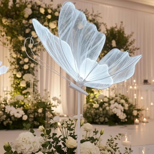 Lámpara de pie de mariposa para decorar bodas y salones con luz LED ajustable